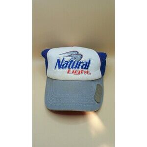 Natural Light Beer Snapback Mesh Trucker Hat Natty Lite Bottle Opener -Preowned